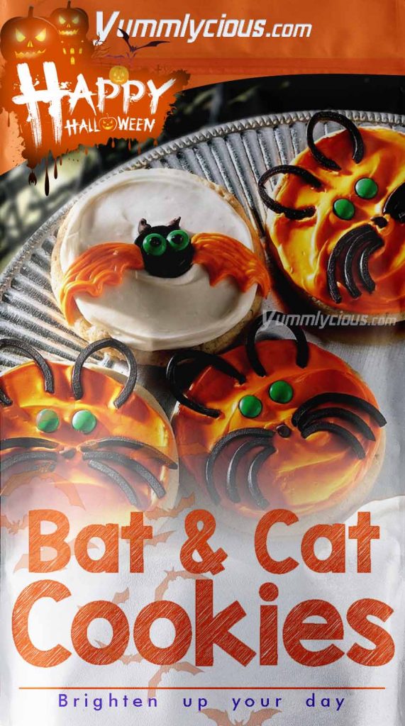 Bat and Cat Cookies Halloween Recipe