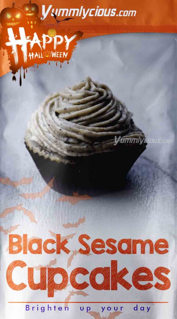 Black Sesame Cupcakes 2024 | Halloween Recipes