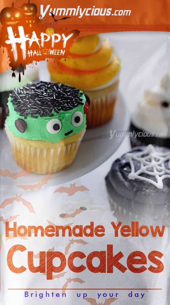Homemade Halloween Yellow Cupcakes Recipe